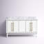 Meuble-lavabo double 60 po avec comptoir en marbre de Carrare Ewen-496218008-496218012-496218014