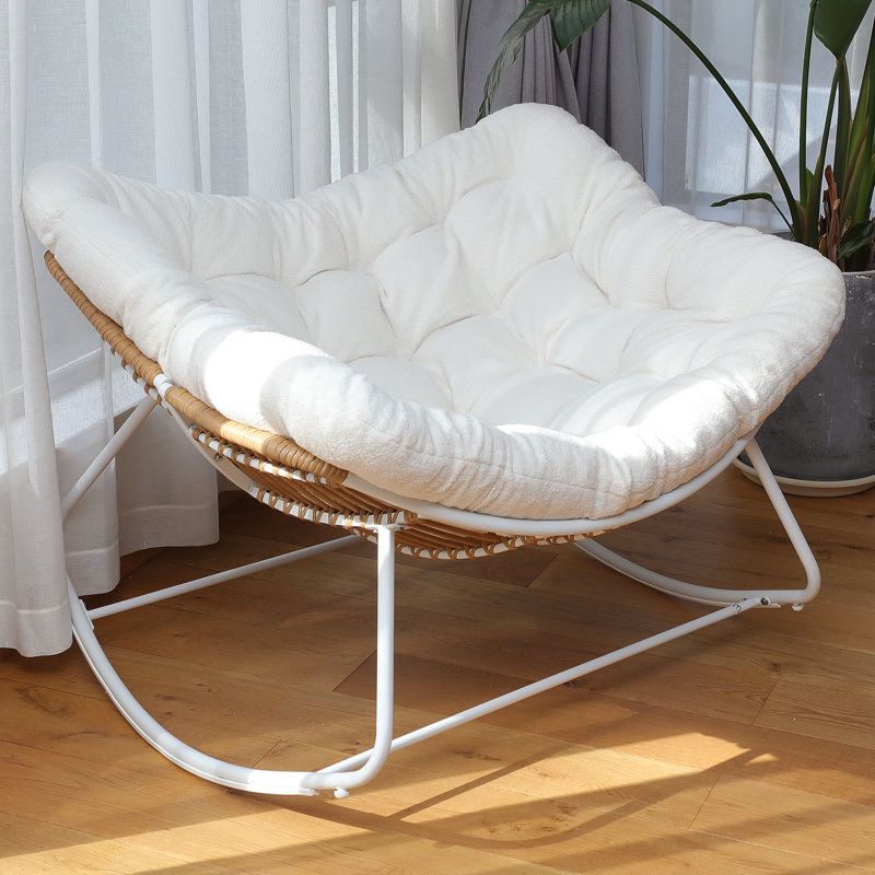 Chaise berçante Akishia, White, Blanc