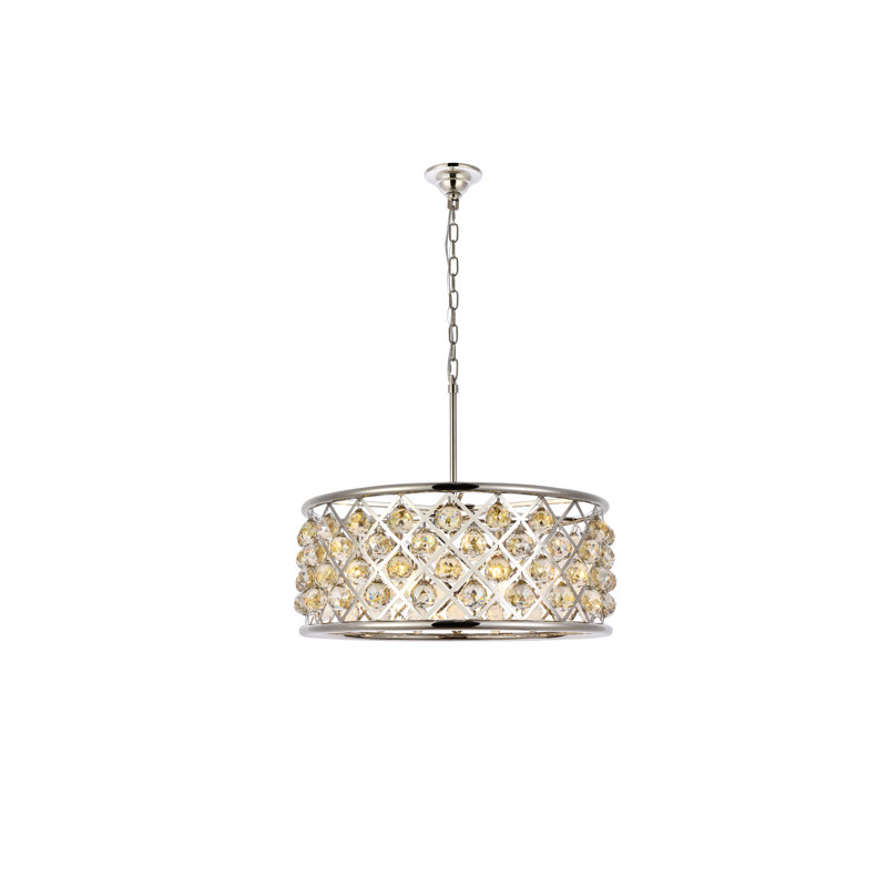Swinney 6 - Light Unique/Statement Pendant, Smoky, Golden Teak Smoky, Polished Nickel