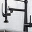Robinet de lavabo à pré-rinçage à poignée simple - Coupleur noir mat commercial robuste pour vis de cuisine