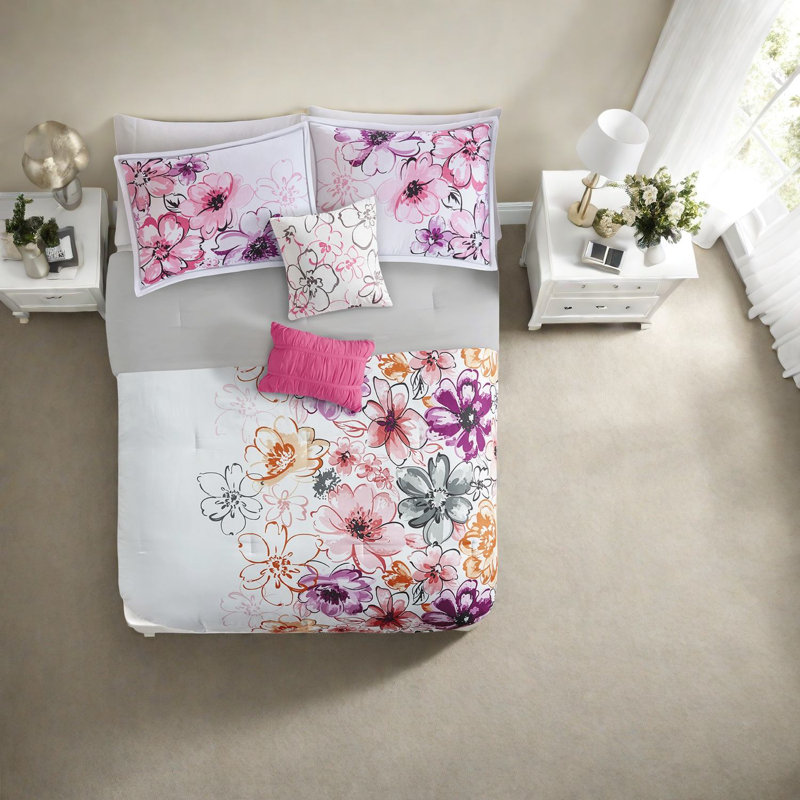 Floral Polyester Bedding Sets, Modern Style For Home