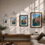 Village Hillside Coastal - Framed Print-1438330461-1438330462