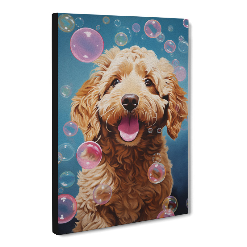 Labradoodle Bubble Gum - No Frame Print, 76cm H x 50cm W x 3cm D