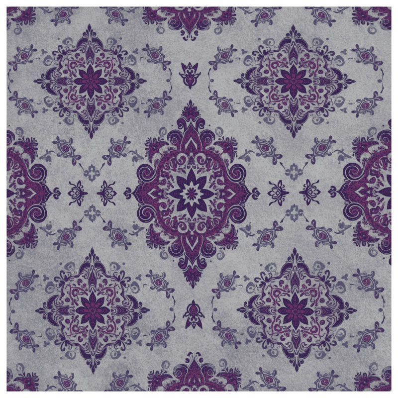 Édredon mauve à motif de médaillon, Très grand lit