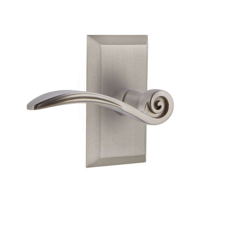 Studio Plate Privacy (Bed & Bath) with Swan Lever, Satin Nickel, Left, 2.375"