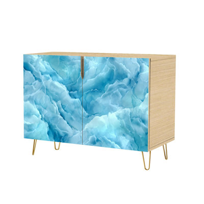 Sideboard Buffet Cabinet with Storage Light Tie Dye Seamless Watercolor Gradient African Artistic Watercolor with 2 Doors for Living Room and Kitchen