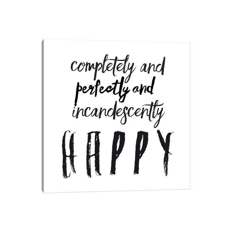 Happy 1 Piece Wrapped Canvas Wall Art, 93.98 cm H x 93.98 cm W x 1.91 cm D