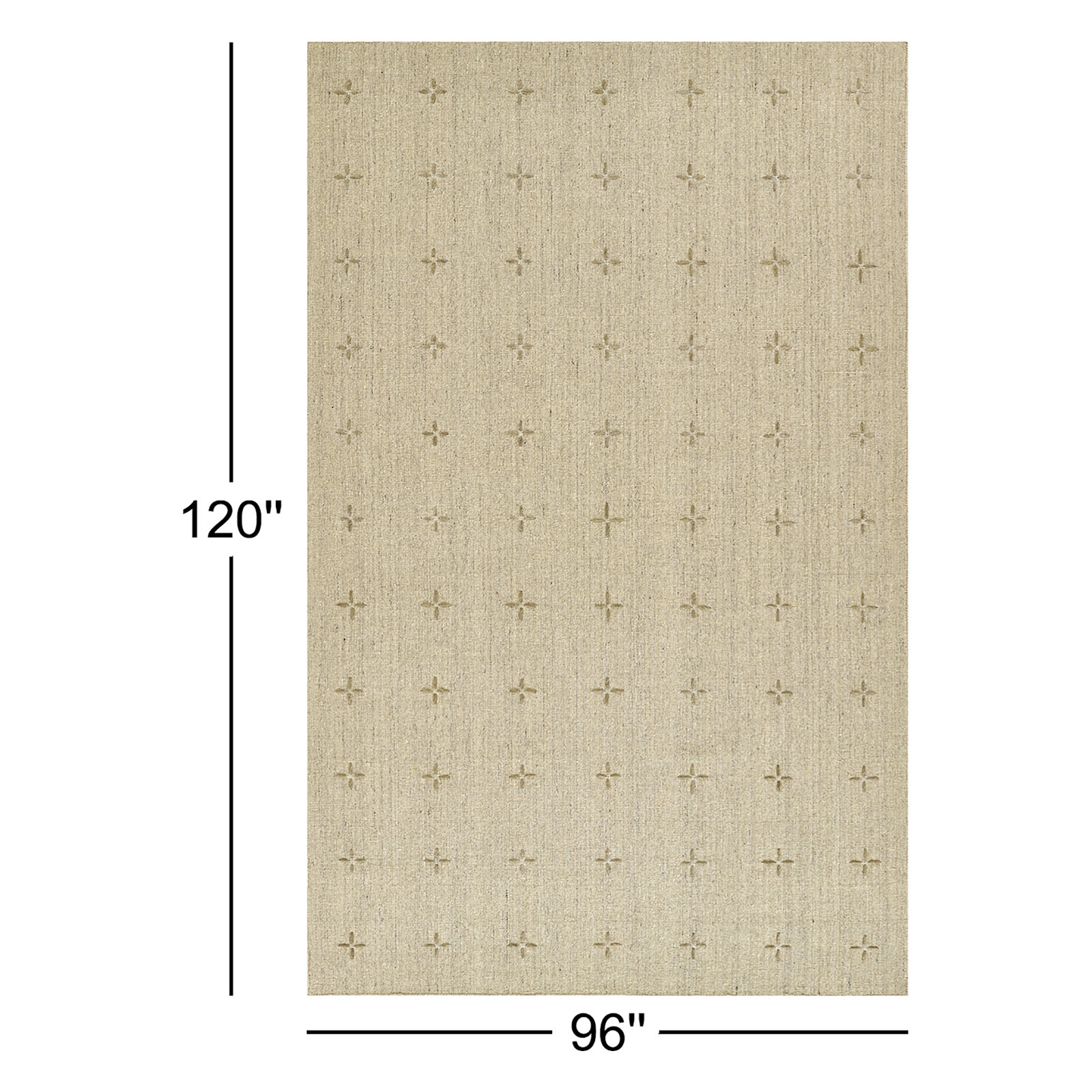 Patton Natural Hand-Loomed Geometric Wool Rug, Rectangle 8' x 10'