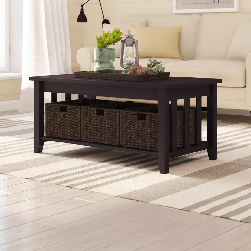 Table basse à 4 pieds avec rangement