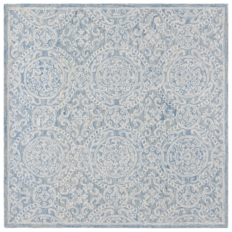 Lauren Ralph Lauren Hand Tufted Wool & Cotton Damask Rug, Square 7'
