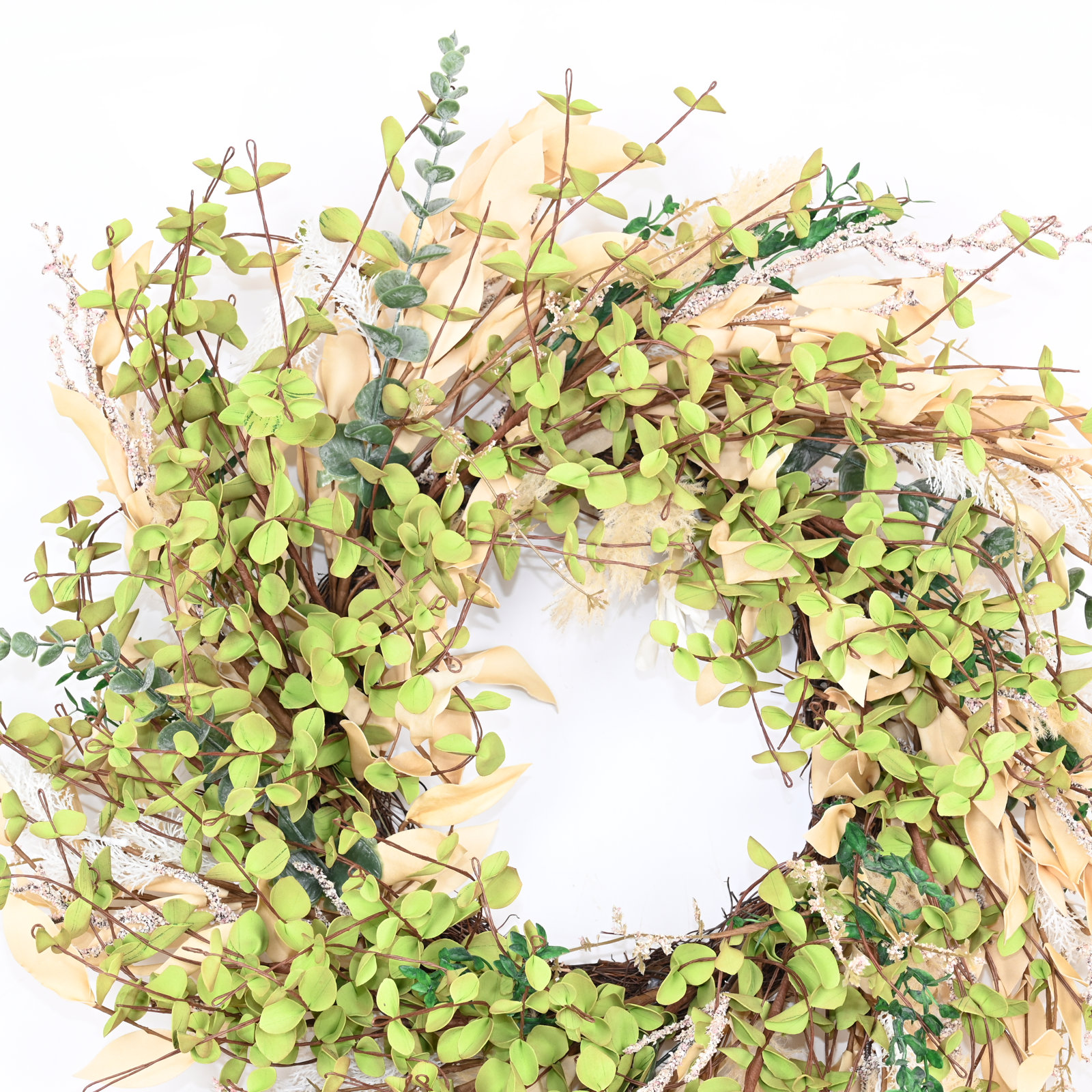 24" Handcrafted Eucalyptus Thanksgiving Wreath, Green