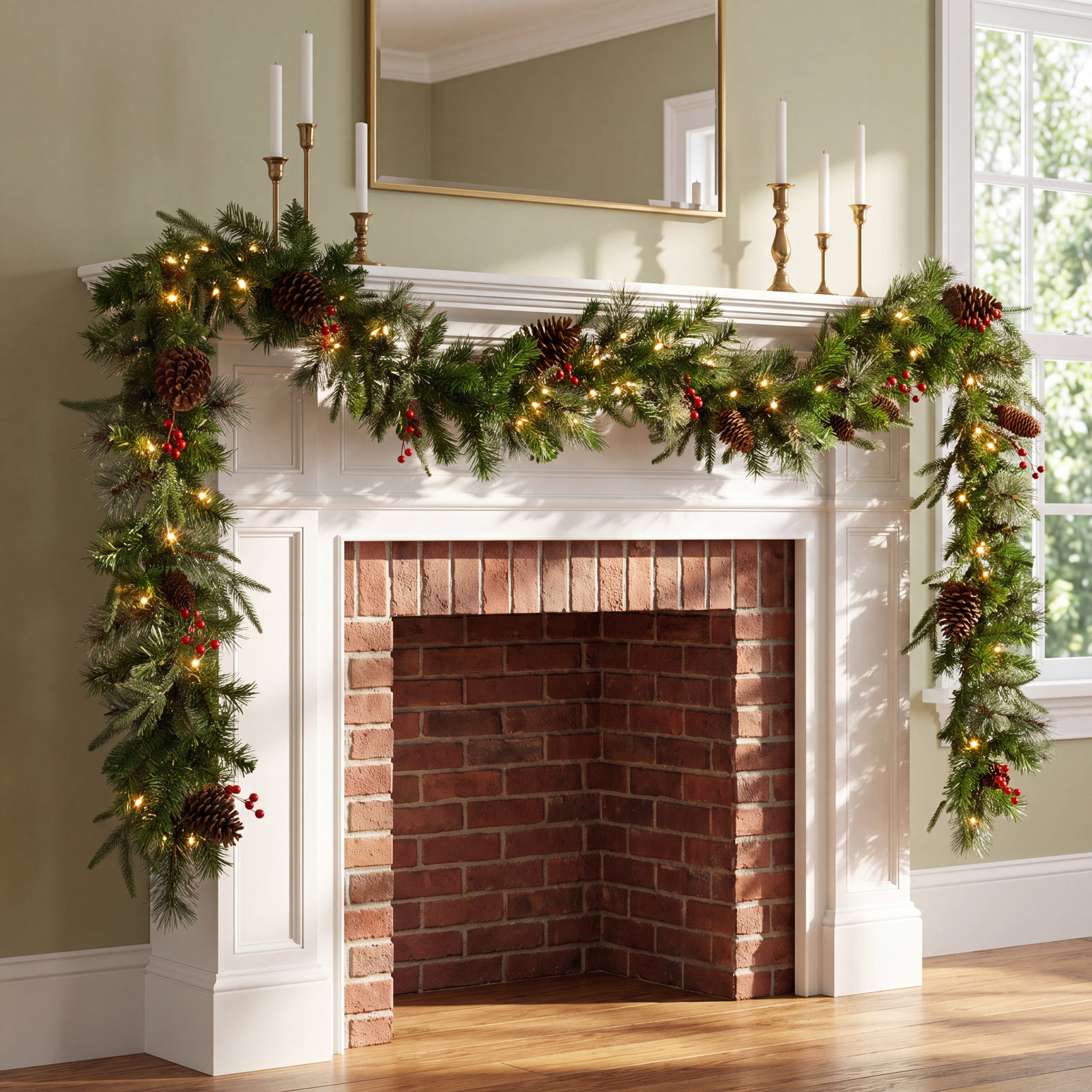 108" Pre-Lit Christmas Garland