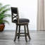 Tabouret pivotant de 24 po de hauteur comptoir, gris vieilli, revêtement gris anthracite, siège de bar embellissant, finition grise, tissu, complément au style maison-117073647-117073634-117073635