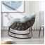 Chaise berçante intérieure et extérieure surdimensionnée en osier avec structure en métal et coussin moelleux-376665670