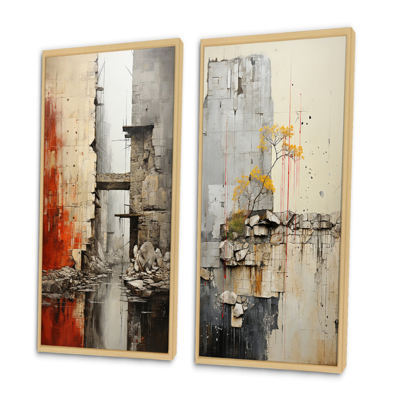 Réservoir de barrage «Minimalisme» - 2 pièces, Encadrement brun, H 40 po x l 40 po