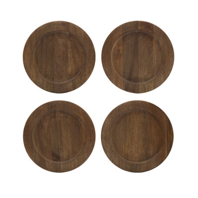 Chargeur en bois Gourmet Basics par Mikasa Mango, ensemble de 4