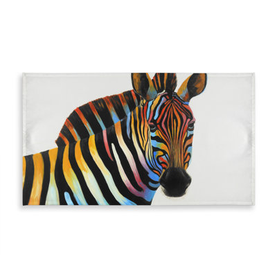 Bedroom Blue Animal Tablecloth - Zebra Profile Design Decor