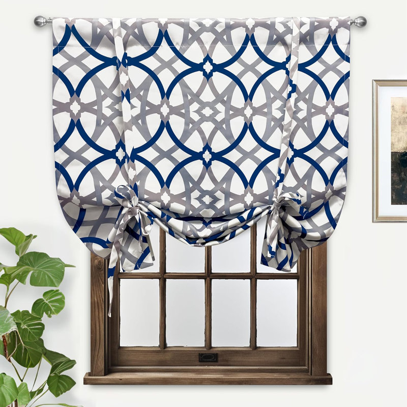 Halton Blackout Curtain Single Panel, Navy/Gray, 45" W x 63" L