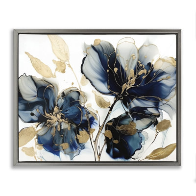 Fleurs bleues tourbillonnantes modernes