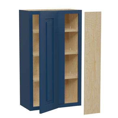 Gallery Express Briar Plywood Assembled 24 in W X 12 in D X 42 in H Corner Blind Kitchen Cabinet Right in Navy