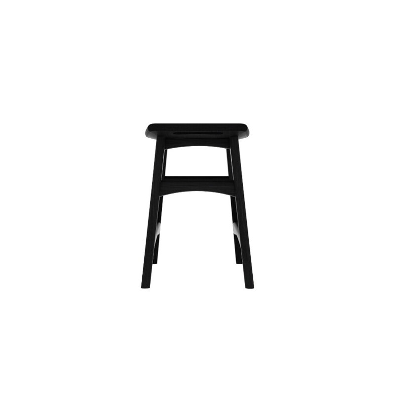 Osso Solid Wood Stool, Black, Counter Stool (26.5" Seat Height)