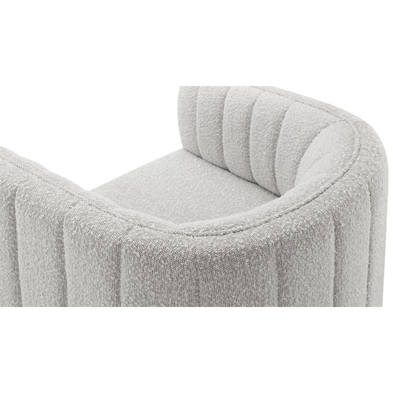 Fauteuil demi-tonneau pivotant en polyester 31,1 po Sebergham, Mélange de polyester crème