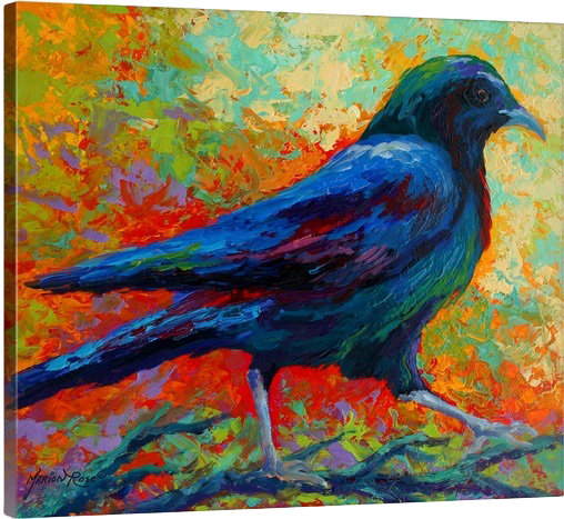 "i" par marion rose, reproduction d’art sur toile tendue Crow, H 25 po x l 30 po x P 1,5 po