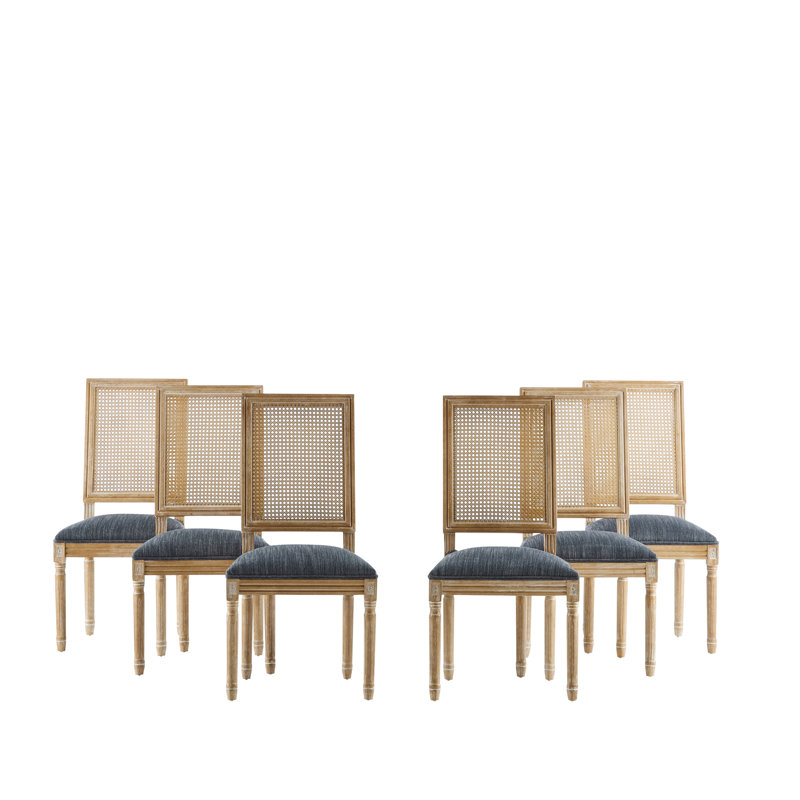 [Ensemble de 6] Chaises de salle à manger au fini rustique vieilli