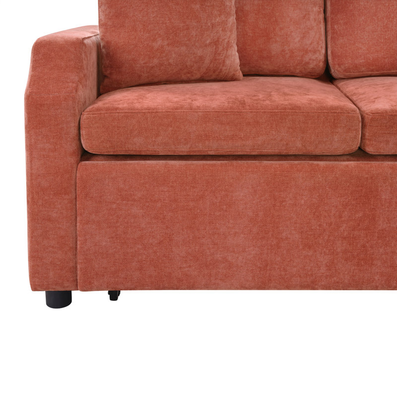 Sectional Sofa Bed L-shaped Sectional, Orange