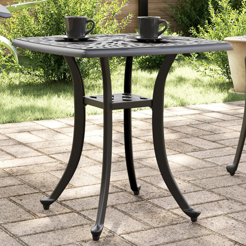 Anandita Square Outdoor Bistro Table , 53cm cm W 53cm cm D, Black, Black