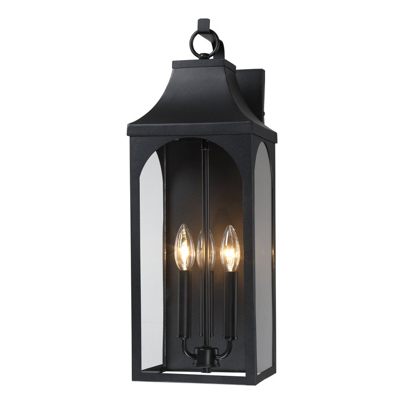 22.5 in Modern Outdoor Wall Lantern with Glass Shade, 22.44" H x 7.87" W x 8.66" D