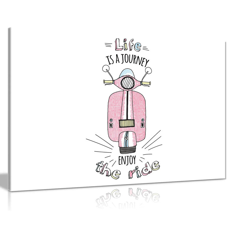 Scooter Life Quote - Wrapped Canvas Print, 61cm H x 91cm W