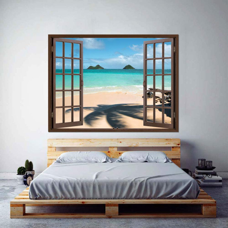 Window Brown Scenery Peel & Stick Border, 24" W x 32" L