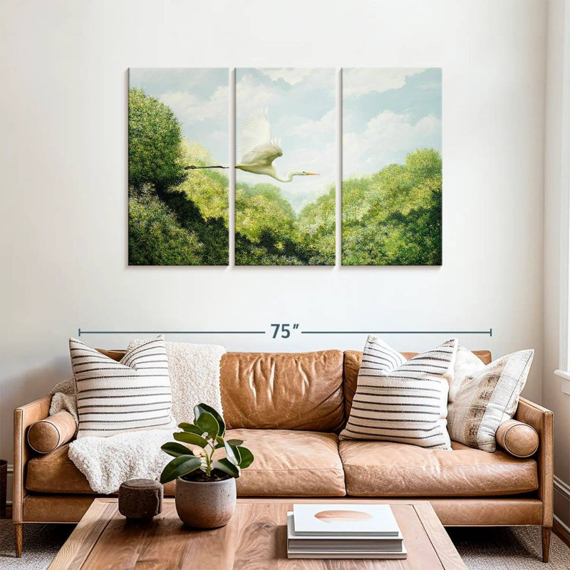 Brampt Flying Egret, 36" H x 57" W