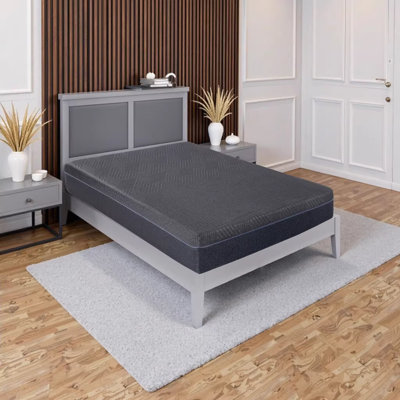 11-inch Queen Size Gel-Infused Memory Foam Hybrid Mattress - Dark Gray, Medium Firm Support, Mattress in a Box