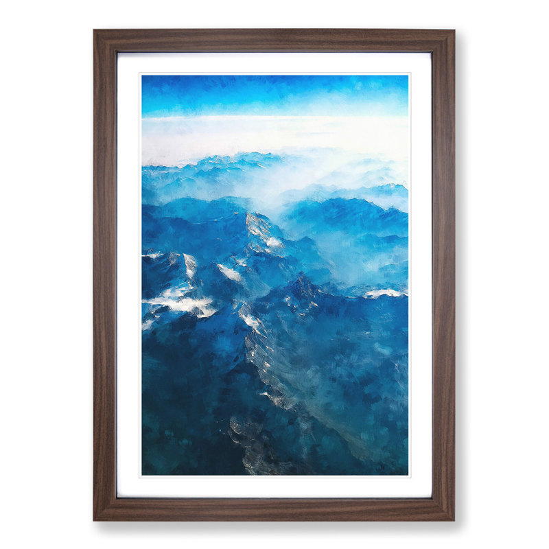 Mountain Tops in Switzerland - Framed Print, Walnut Framed, 36cm H x 27cm W x 2cm D