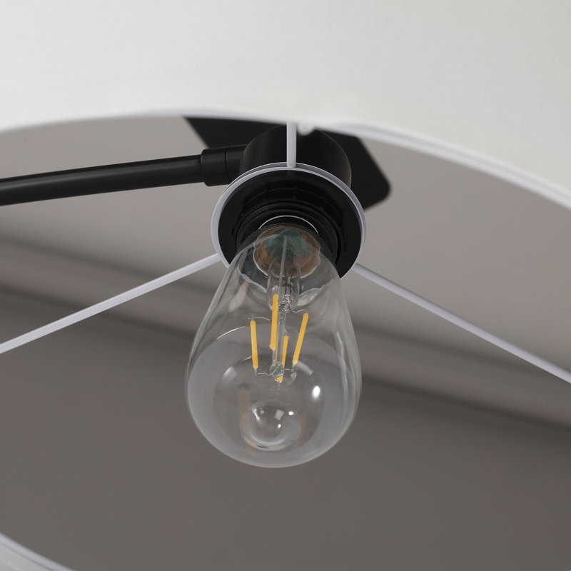74.8“ Eclipse Arc Floor Lamp: Matte Black With Multi-angle Task White Shade