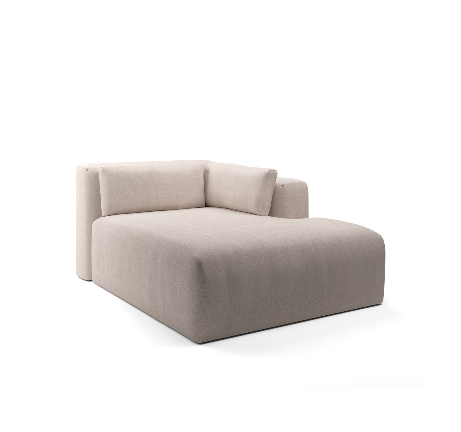 Freddie Linen Upholstered Chaise Lounge, Nevis Ivory