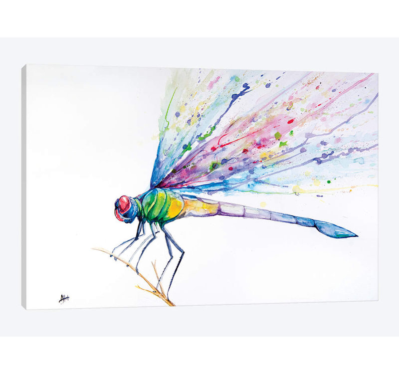 «Dragonfly» par Marc Allante, impression sur toile, 8 po x 12 po x 0,75 po, Pas de tapis, Toile tendue