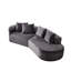 Canapé modulaire en chenille - 114 po 4 avec siège extra profond et large, 4 coussins, aucun assemblage requis, doux pour la chambre à coucher, canapé moderne gris, siège spacieux,-705356175-705356164