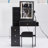 29.2" Small Size Left Bedside Cabinet Vanity Table + Cushioned Stool, 2 AC+2 USB Power Station, Hair Dryer Bracket, Extra Large Touch Control Sliding LED Mirror, Tri-Color Switching, Brightness Adjust-1003130868