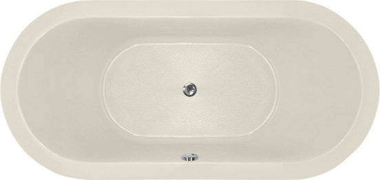 Elle 72'' x 36'' Soaking Acrylic Bathtub, Biscuit, Polished Brass