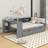 Platform Bed With Storage Shelves, Drawers, Charging Station And Upholstered Headboard-1262080401-1262080404