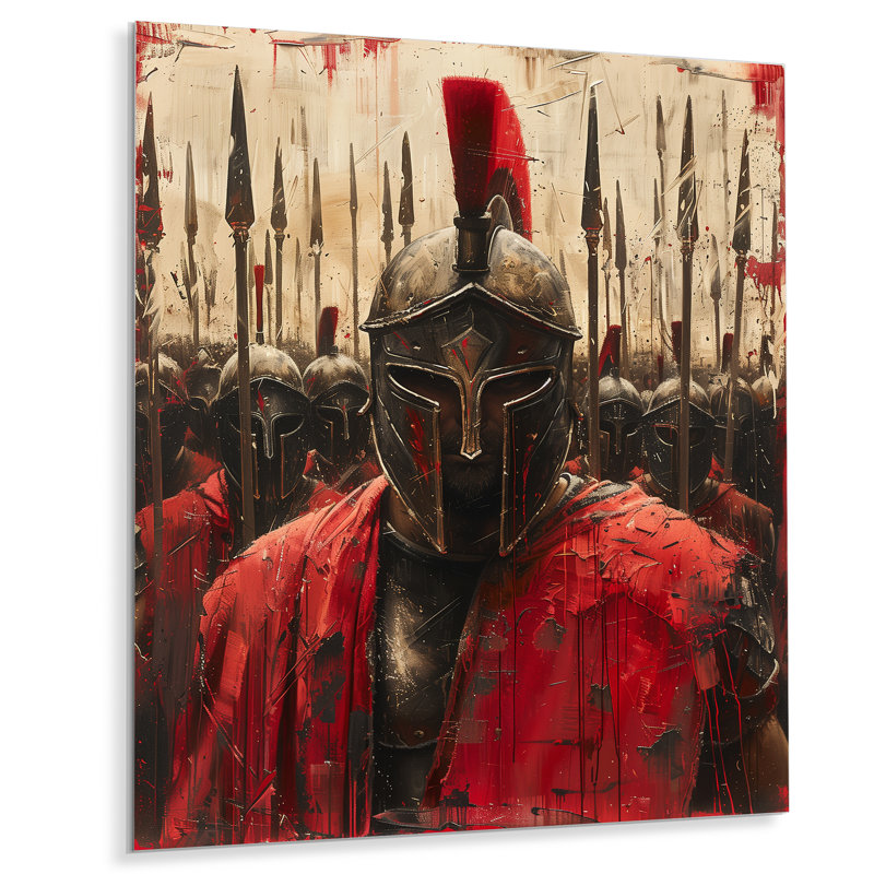 Spartan Leonidis King Warriors In Grèce III - Armée, salon d'art mural, Métal métal, H 44 po x l 34 po