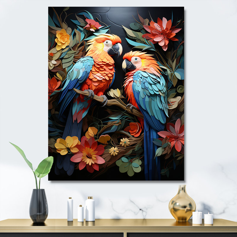 Parrots Celestial Dance Melody I, H 44 po x l 34 po x P 1,5 po, Toile tendue