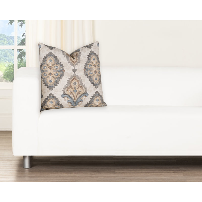 Coussin décoratif Magnolia Home Fashions Caspian Chambray, Plumes, Nucléaire damassé 2, H 18 po x l 18 po