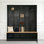 Arbre d'entrée large avec banc de rangement, armoire à chaussures minimaliste avec rangement cubique et tablettes