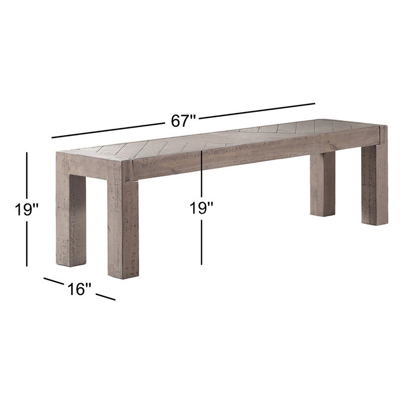 Banc en bois massif Illana