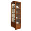 Vitrines en bois massif brun et verre trempé