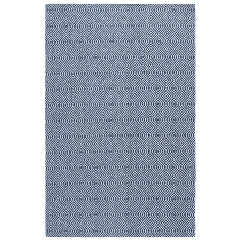 Martha Stewart Cotton Rug in Blue/Gray, Rectangle 5' x 7'